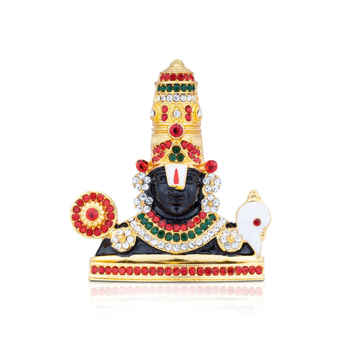 Balaji Murti - 3 x 3 Inches | Stone Tirupati Balaji Idol/ Multicolour Stone Balaji Statue for Car Decor