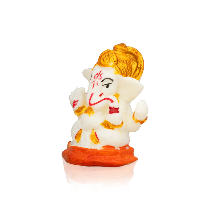 Ganesh Murti - 2.5 x 1.75 Inches | Vinayagar Idol/ Sitting Ganpati Murti/ Resin Statue for Pooja