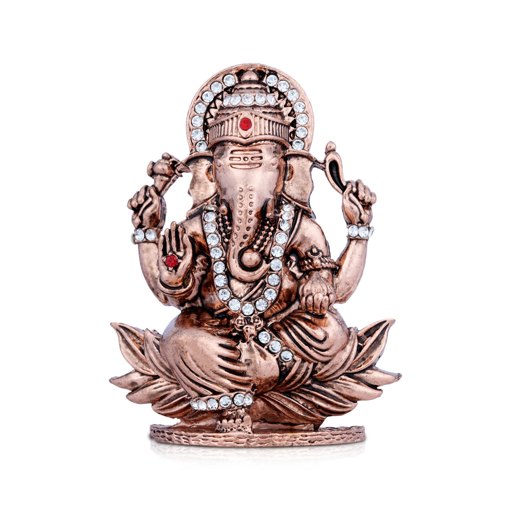 Ganesh Murti - 3 x 2.25 Inches | Copper Statue/ Vinayaka Idol/ Ganpati Murti for Pooja