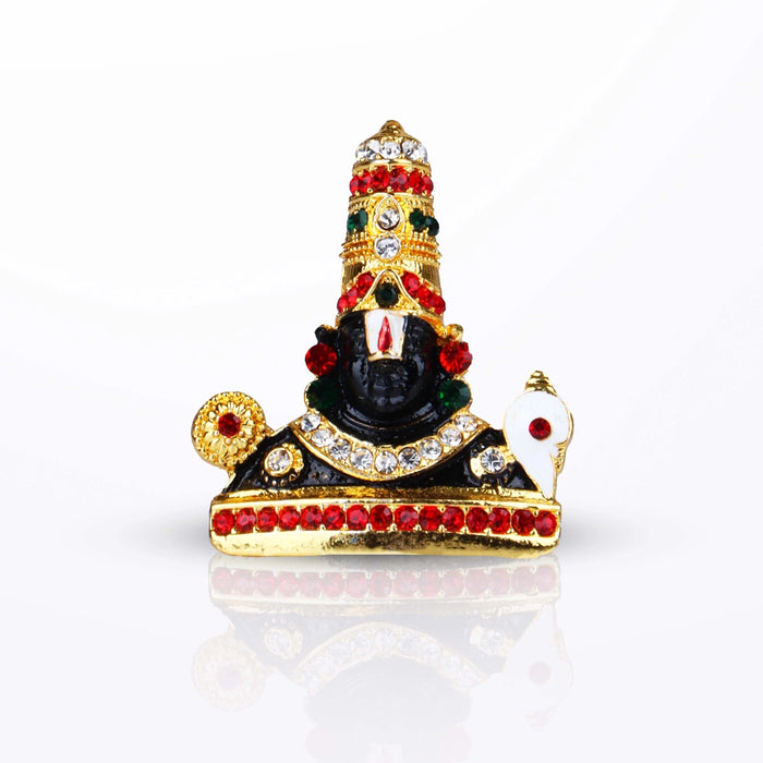 Balaji Murti - 2 x 1.5 Inches | Multicolour Stone Venkateswara Swamy Idol/ Perumal Statue for Car Decor