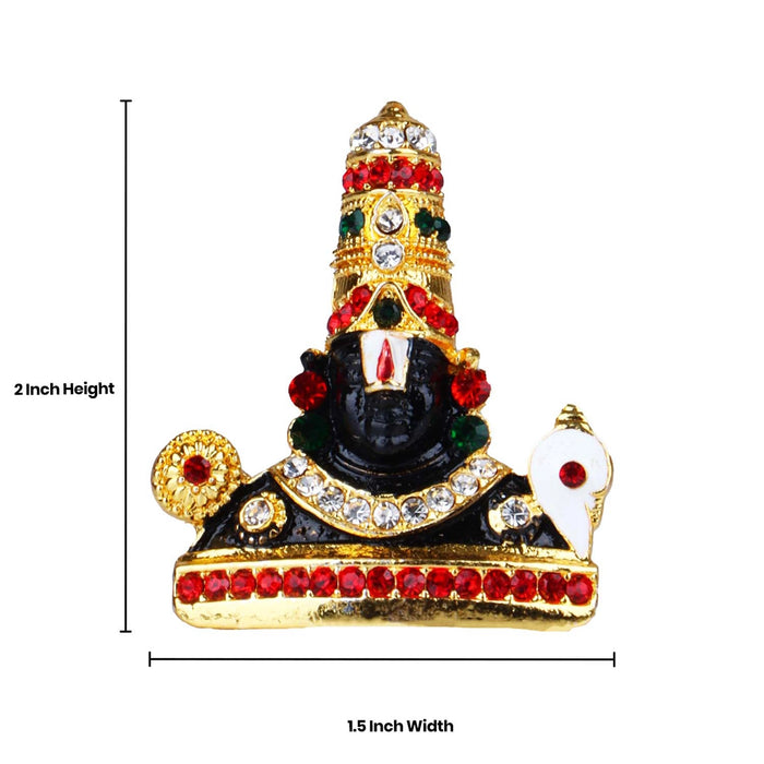 Balaji Murti - 2 x 1.5 Inches | Multicolour Stone Venkateswara Swamy Idol/ Perumal Statue for Car Decor