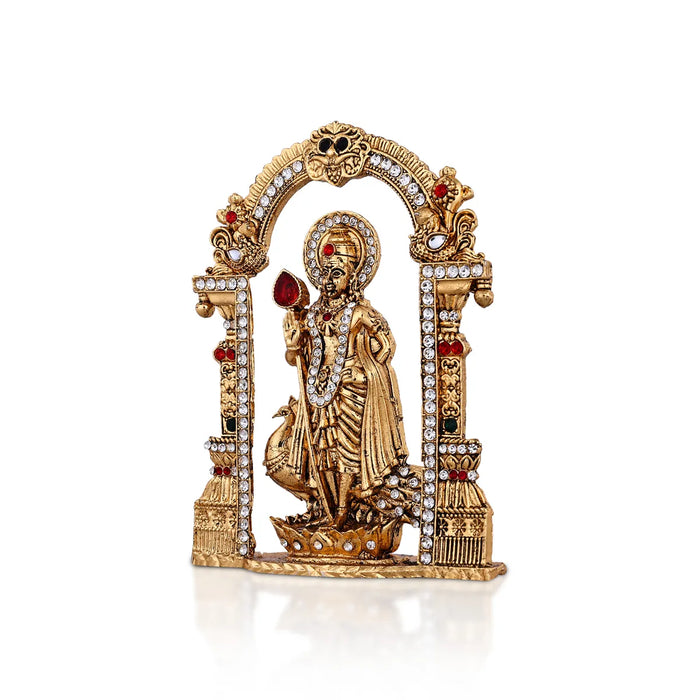 Murugan with Peacock and Arch – 4.5 x 3.5 Inches | Antique Murti/ Lord Kartikeya Statue for Home & Pooja