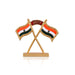 Decorated Indian Flag- 2.5 X 3 Inches | Gold Polish National Flag/ Tricolor Flag For Office Desk & Home Display - Table Stand Accessories