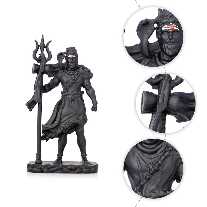 Shivan Standing On Base Murti - 4.5 x 2.5 Inches | Resin Idol/ Lord Mahadev Statue For Pooja