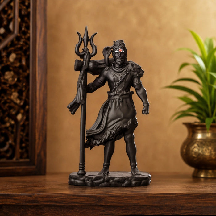 Shivan Standing On Base Murti - 4.5 x 2.5 Inches | Resin Idol/ Lord Mahadev Statue For Pooja