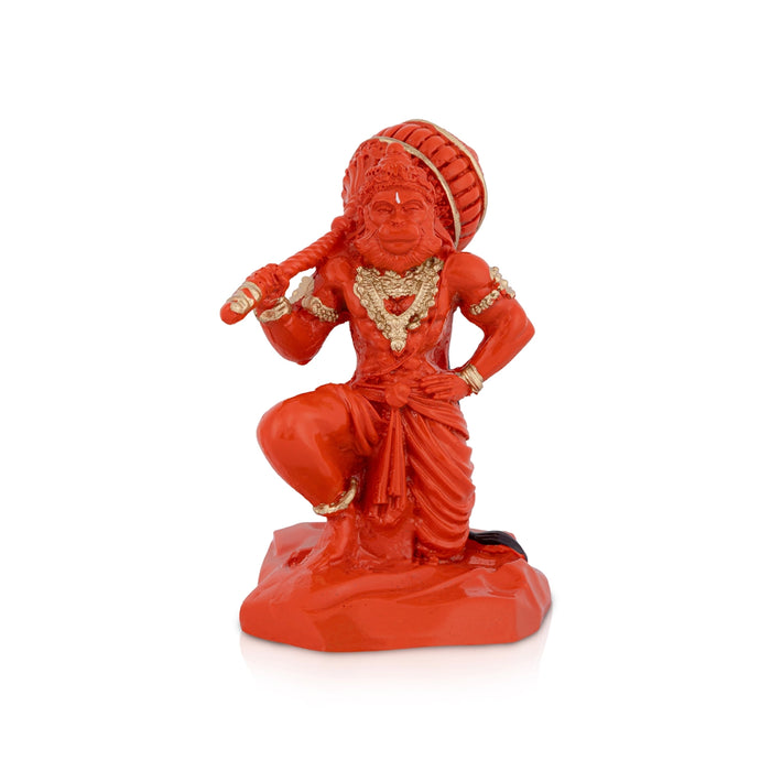 Hanuman Statue - 4 x 2.5 Inches | Resin Idol/ Anjaneyar Figurine For Home & Pooja Space