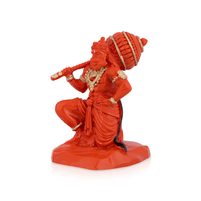 Hanuman Statue - 4 x 2.5 Inches | Resin Idol/ Anjaneyar Figurine For Home & Pooja Space
