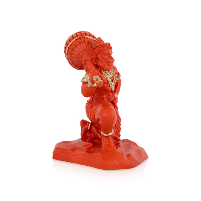 Hanuman Statue - 4 x 2.5 Inches | Resin Idol/ Anjaneyar Figurine For Home & Pooja Space