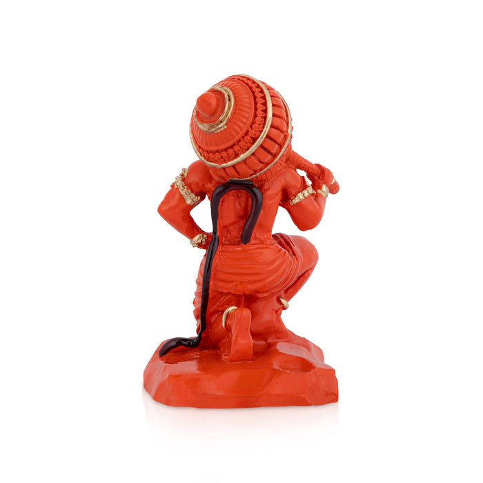 Hanuman Statue - 4 x 2.5 Inches | Resin Idol/ Anjaneyar Figurine For Home & Pooja Space