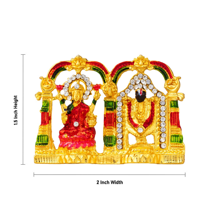 Balaji Lakshmi Idol With Arch Standing - 1.5 x 2 Inches | Balaji Murti With Laxmi Statue For Home Decor