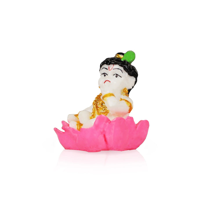 Krishnan Statue - 2 Inches | Marble Dust Krishna Idol/ Lord Krishna Statue for Home Decor - Fibre Murties