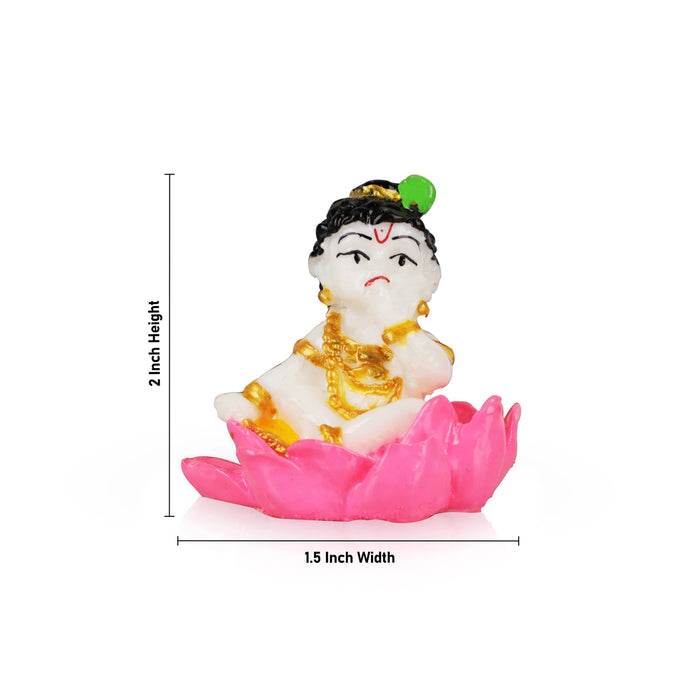 Krishnan Statue - 2 Inches | Marble Dust Krishna Idol/ Lord Krishna Statue for Home Decor - Fibre Murties