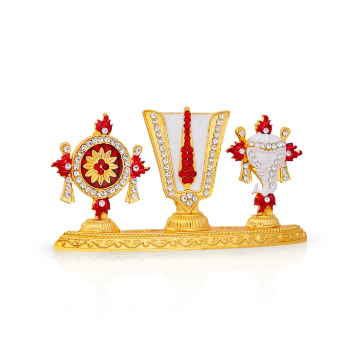 Balaji Namam Shank Chakra Statue - 2.5 x 4.5 Inches | Stone Namam Shank Chakra for Home - Car Stand & Car Accessories