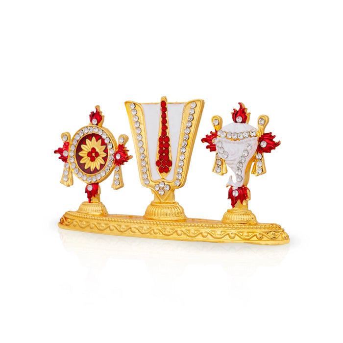 Balaji Namam Shank Chakra Statue - 2.5 x 4.5 Inches | Stone Namam Shank Chakra for Home - Car Stand & Car Accessories