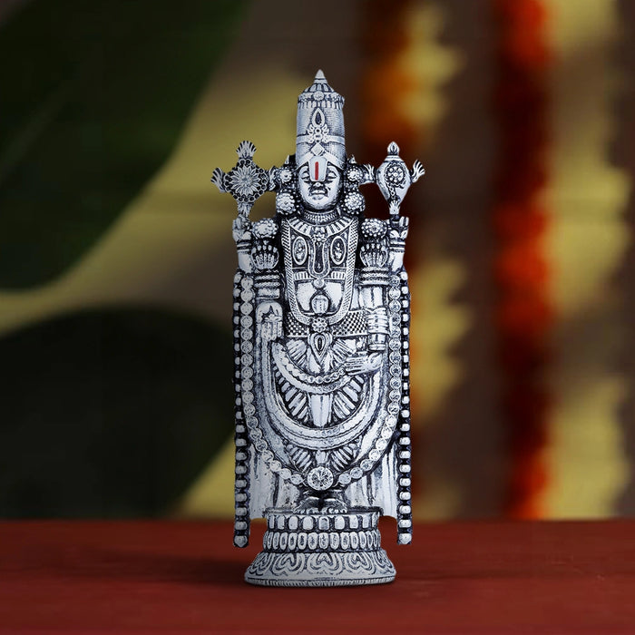 Balaji Murti - 5 x 2 Inches | Silver Polish Balaji Standing Statue/ Tirupati Balaji Idol for Pooja