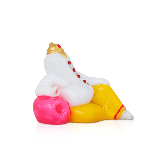 Ganesha Murti - 2.5 x 2 Inches | Resin Idol / Vinayagar Statue / Ganpati Idol for Pooja - Fibre Murties