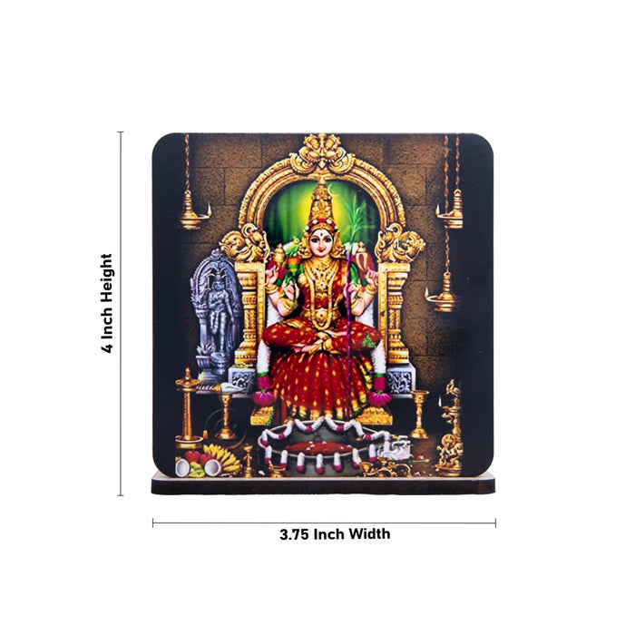 Kamakshi Amman Photo Frame Stand - 4 x 3.75 Inches | Kamatchi Amman Picture Frame for Car Decor