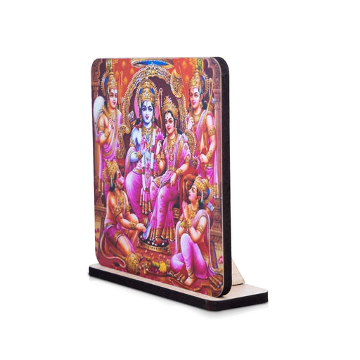 Ram Darbar Photo Frame Stand - 4 x 3.75 Inches | Ram Parivar Photo Frame/ Ram Darbar Picture Frame for Car - Car Stand & Car Accessories