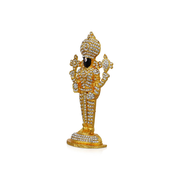 Standing Balaji Murti - 3.5 x 1.5 Inches | Stone Balaji Idol/ Balaji Statue for Home Decor/ 30 Gms Approx