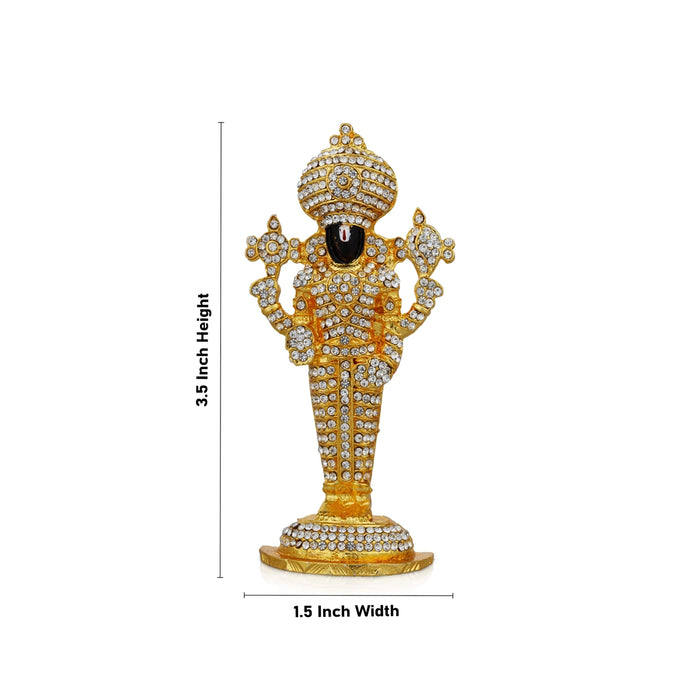 Standing Balaji Murti - 3.5 x 1.5 Inches | Stone Balaji Idol/ Balaji Statue for Home Decor/ 30 Gms Approx