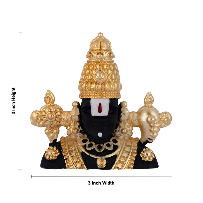 Balaji Head Wall Hanging - 3 x 3 Inches | Lord perumal/ Devotional Wall Décor for Home, Office or Pooja Room - Wall Hanging
