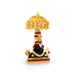 Balaji Murti With Umbrella - 2.75 x 1.5 Inches | Metal Balaji Idol/ Stone & Gold Polish Perumal Idol for Home - Car Stand & Car Accessories