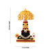 Balaji Murti With Umbrella - 2.75 x 1.5 Inches | Metal Balaji Idol/ Stone & Gold Polish Perumal Idol for Home - Car Stand & Car Accessories