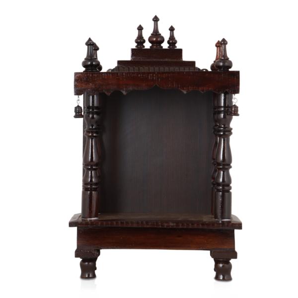 Pooja Mandapam - 6 x 12 Inches | Wooden Temple Base and Top/ Wooden Pooja Mandir for Home - Home Puja Mandir