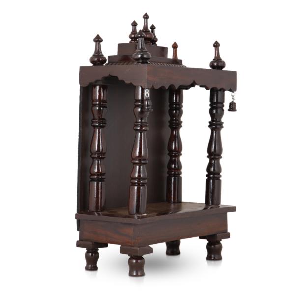 Pooja Mandapam - 6 x 12 Inches | Wooden Temple Base and Top/ Wooden Pooja Mandir for Home - Home Puja Mandir