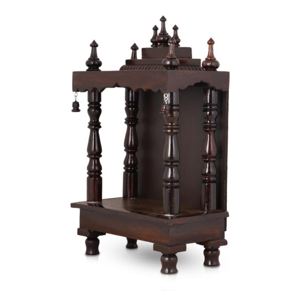 Pooja Mandapam - 6 x 12 Inches | Wooden Temple Base and Top/ Wooden Pooja Mandir for Home - Home Puja Mandir