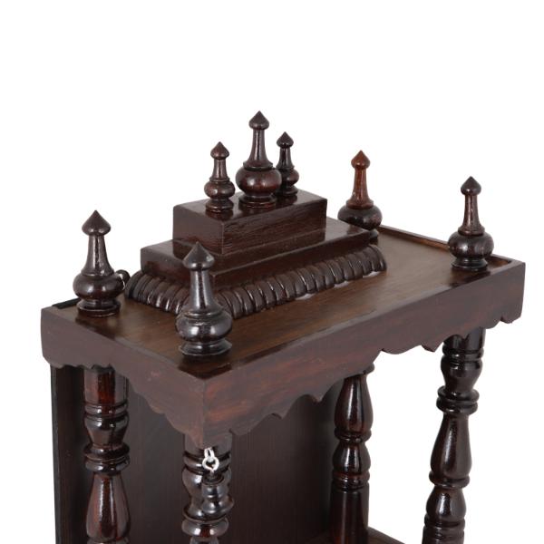 Pooja Mandapam - 6 x 12 Inches | Wooden Temple Base and Top/ Wooden Pooja Mandir for Home - Home Puja Mandir