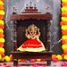 Pooja Mandapam - 6 x 12 Inches | Wooden Temple Base and Top/ Wooden Pooja Mandir for Home - Home Puja Mandir