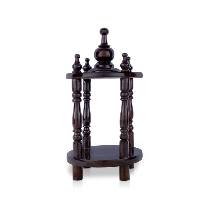 Mandapam With Base - 10 x 5 x 5 x 3 Inches | Puja Stand/ Pooja Mandir/ Wooden Temple For Living Room & Pooja Space