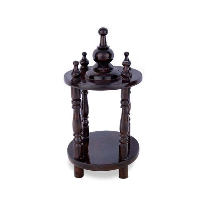 Mandapam With Base - 10 x 5 x 5 x 3 Inches | Puja Stand/ Pooja Mandir/ Wooden Temple For Living Room & Pooja Space