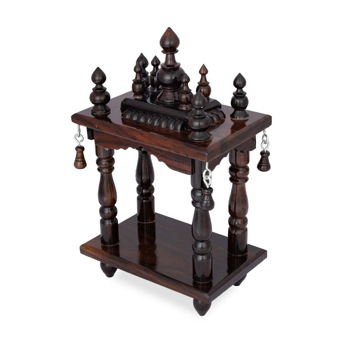Mandapam With Leg - 10 x 5 x 6 x 5 Inches | Wood Thirukovil design / Pooja Mandir for Pooja Room