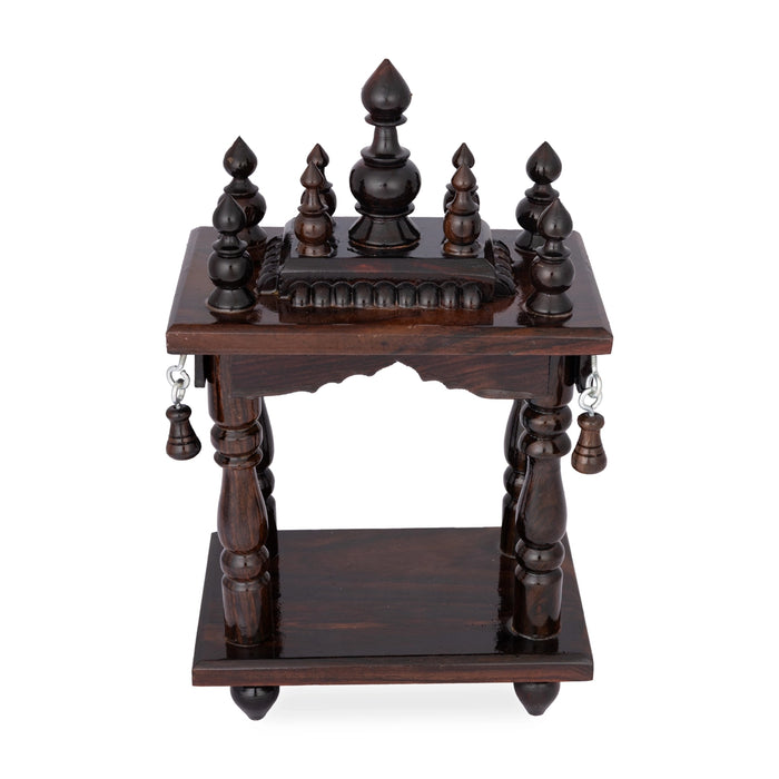Mandapam With Leg - 10 x 5 x 6 x 5 Inches | Wood Thirukovil design / Pooja Mandir for Pooja Room