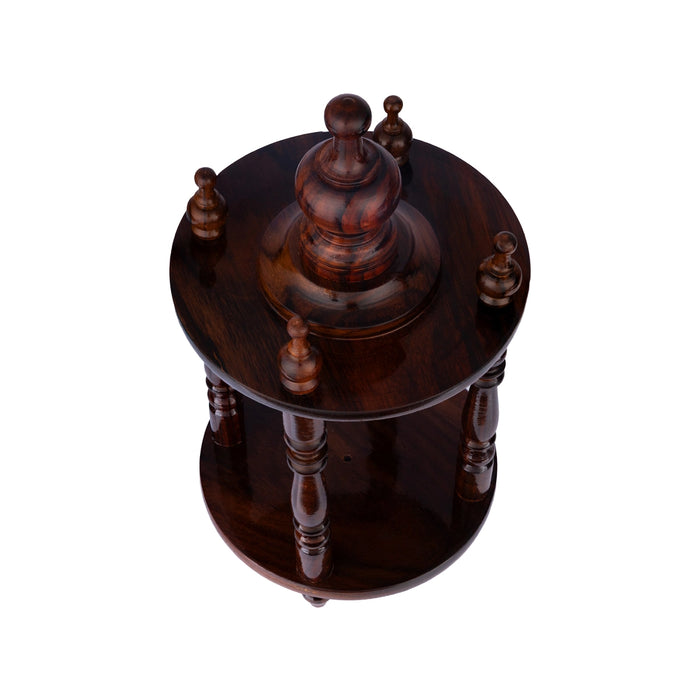 Mandapam - 11.5 x 6 Inches | Puja Stand/ Wooden Temple design/ Pooja Mandir for Pooja Space