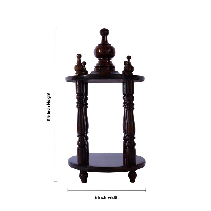 Mandapam - 11.5 x 6 Inches | Puja Stand/ Wooden Temple design/ Pooja Mandir for Pooja Space