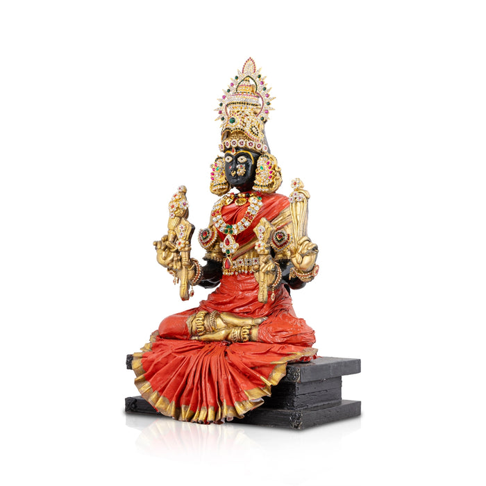 Kanchi Kamatchi Amman Statue with Decoration - 18 x 10 Inches | Resin Statue/ Kamakshi Idol for Pooja - Fibre Murties