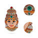 Stone Decorative Amman Face - 9 x 5 Inches | Paper Mache Devi Face/ Ammavari Face for Deity Decor - Head & Face Accessories