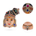 Stone Decorative Andal Face - 8 x 6 Inches | Paper Mache Devi Face/ Ammavari Face for Deity Decor - Head & Face Accessories