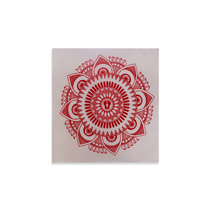 Rangoli Sticker - 12 x 12 Inches | Kolam Sticker/ Muggulu Sticker/ Readymade Rangoli Sticker for Floor Decor - Kolam & Rangoli