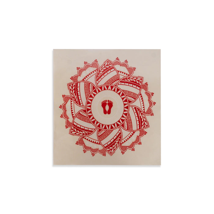 Rangoli Sticker - 12 x 12 Inches | Kolam Sticker/ Muggulu Sticker/ Readymade Rangoli Sticker for Floor Decor - Kolam & Rangoli