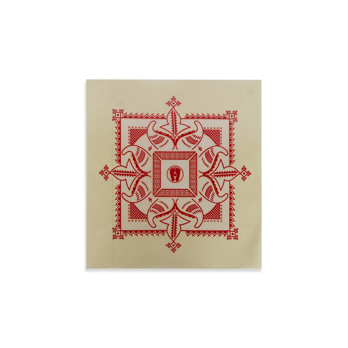 Rangoli Sticker - 12 x 12 Inches | Kolam Sticker/ Muggulu Sticker/ Readymade Rangoli Sticker for Floor Decor - Kolam & Rangoli