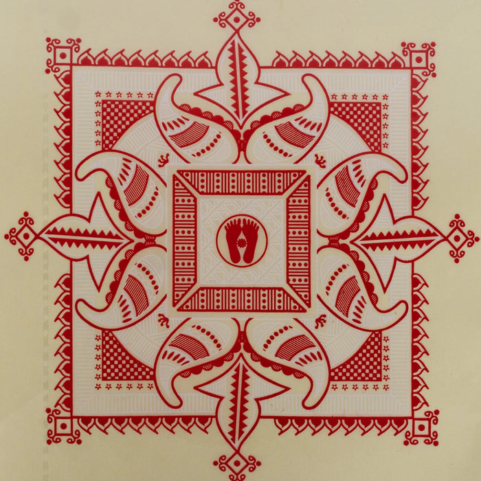 Rangoli Sticker - 12 x 12 Inches | Kolam Sticker/ Muggulu Sticker/ Readymade Rangoli Sticker for Floor Decor - Kolam & Rangoli