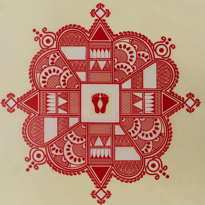 Rangoli Sticker - 12 x 12 Inches | Kolam Sticker/ Muggulu Sticker/ Readymade Rangoli Sticker for Floor Decor - Kolam & Rangoli