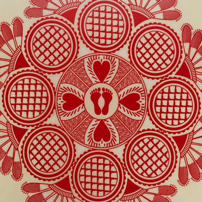 Rangoli Sticker - 12 x 12 Inches | Kolam Sticker/ Muggulu Sticker/ Readymade Rangoli Sticker for Floor Decor - Kolam & Rangoli