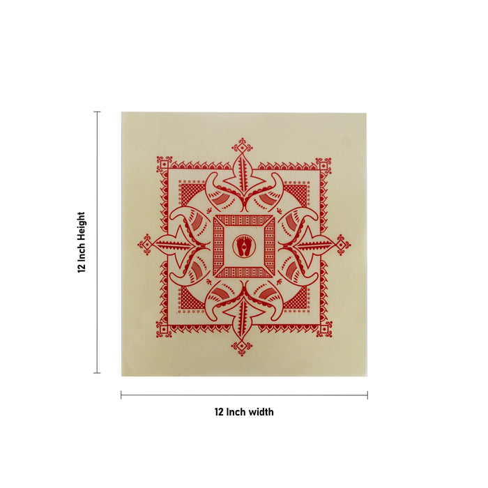 Rangoli Sticker - 12 x 12 Inches | Kolam Sticker/ Muggulu Sticker/ Readymade Rangoli Sticker for Floor Decor - Kolam & Rangoli