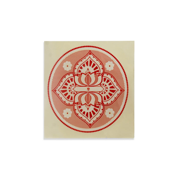 Rangoli Sticker - 12 x 12 Inches | Kolam Sticker/ Muggulu Sticker/ Readymade Rangoli Sticker for Floor Decor - Kolam & Rangoli
