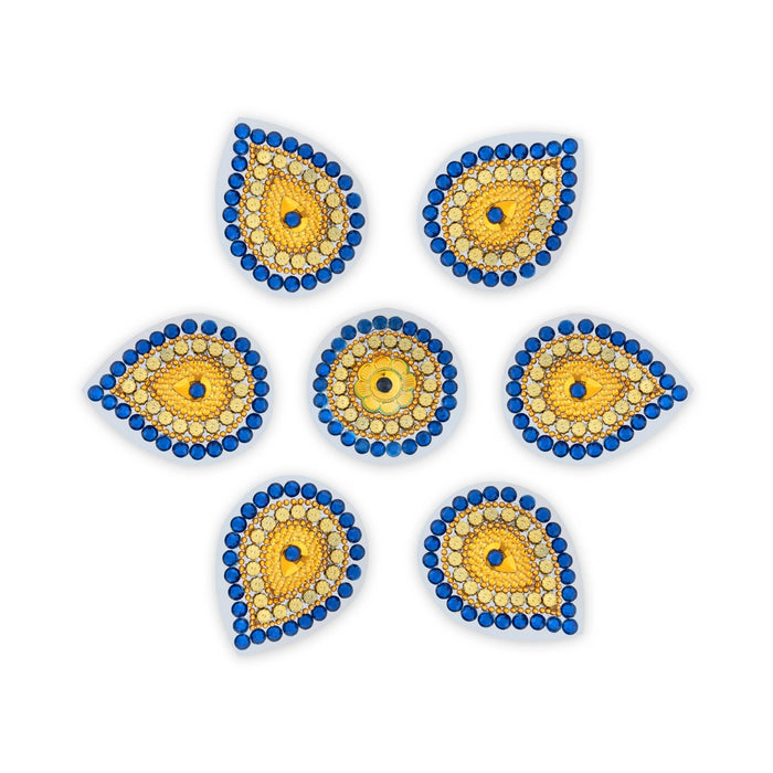 Acrylic Rangoli - 9 x 8 Inches | Peacock Design Kundan Rangoli/ Muggulu Rangoli for Home Decor - Kolam & Rangoli